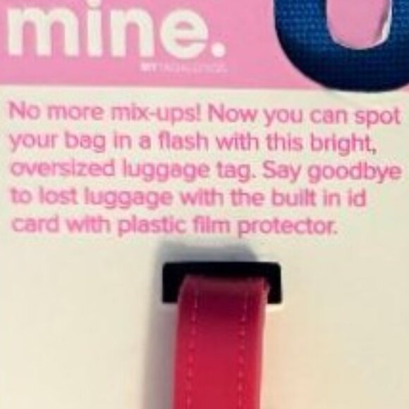 " MINE " SET OF 2 EASY TO SEE UNIQUE LUGGAGE / PINK BAG TAGS TRAVEL / TRAVELING - Picture 4 of 7